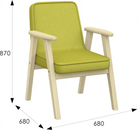 Кресло Ретро ткань лайм, каркас лак от фабрики Mebelik