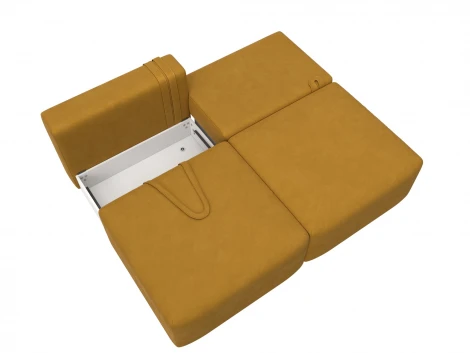 Диван прямой модульный Лига-060 НПБ (ЛДСП,Брус,Фанера/Пластик/Велюр/Желтый) Лига Диванов 129469