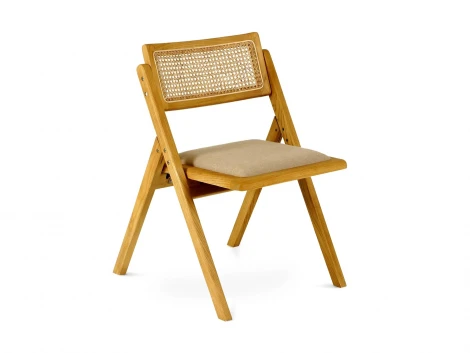 Комплект складных стульев Logan 2 шт. ОГОГО Обстановочка! 966357 (Массив,Дерево,Ротанг/Бежевый)