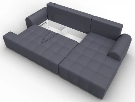 Диван угловой Лига-080 угол правый (ДСП/Пластик/Экокожа/Серый) Лига Диванов 134754