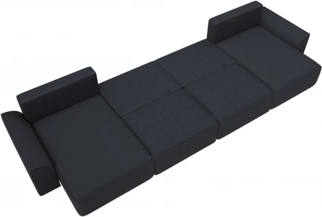 Диван п-образный Лига-048 НПБ лонг Лига Диванов (Замша) арт.128359