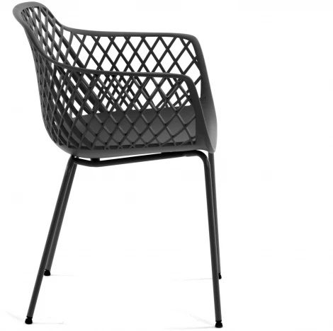 Обеденный стул La Forma (ex Julia Grup) Quinn (Серый,Черный/ Сталь,Пластик,Металл,Полипропилен)