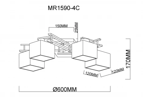 Потолочная люстра MyFar Bona MR1590-4C (220V)