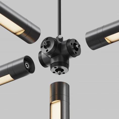 Х-образный вертикальный коннектор для системы Shelf с вводом питания Maytoni Accessories for system Shelf CA019L4C-P-B (24V)