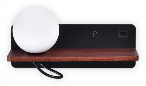 Бра с полкой с usb Ambrella Wallers FW521 (220V, выключатель, шар)