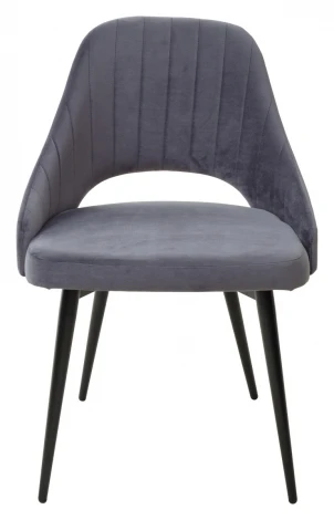 Обеденный стул M-City FANTINE-LS СЕРЫЙ #27, велюр / черный каркас