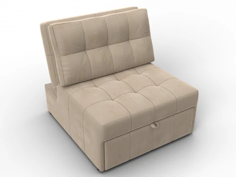 Кресло-кровать Лига-107 (80) (ЛДСП,Брус,Фанера,Велюр/Бежевый) Лига Диванов 134895
