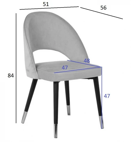 30C-12280 Стул велюр серо-бежевый 51*56*84см, наконечники мат.золото Garda Decor