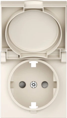 Накладка для розетки Schuko с заземлением, с крышкой, 16A 250 В~, матовый кремовый IP44 Donel A07 DE45431