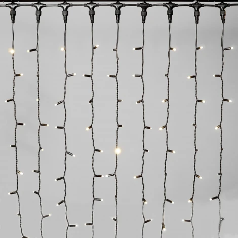 Гирлянда Занавес 2 x 2 м тепло-белый 220В, 400 LED, провод черный каучук 2,3мм, IP65 Laitcom ECO402-1-2WW