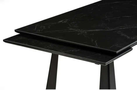 Керамический стол Woodville Бэйнбрук 140х80х76 черный мрамор / черный 530827