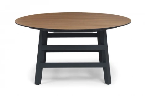 "Рио" стол из HPL круглый Ø160см, H75, цвет столешницы "дуб" 4SIS OAK-D160-H75-St-RIO(R7024SH)-4sis