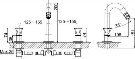 Смеситель D&K Hessen Grimm DA1384101 для раковины