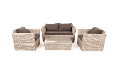 Лаунж-зона из искусственного ротанга, цвет бежевый 4SIS Капучино Сингл KSS2C2T-4-SET beige