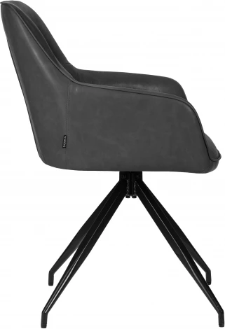 Стул обеденный Dobrin DANIEL (черные ножки, винтажная антрацитовая экокожа (RU-08))