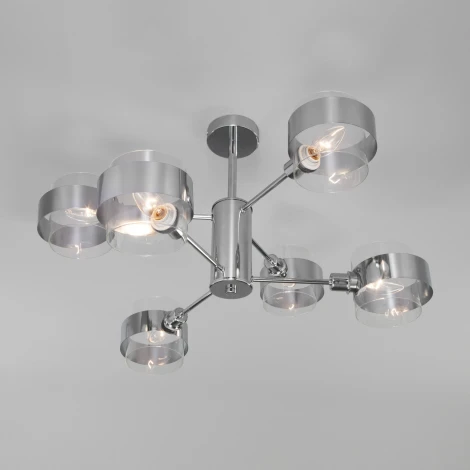 Умная потолочная люстра на штанге Eurosvet Arcada 70127/6 хром (220V)