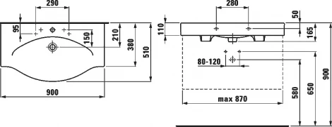 Раковина Laufen Palace 8.1170.2.000.104.R