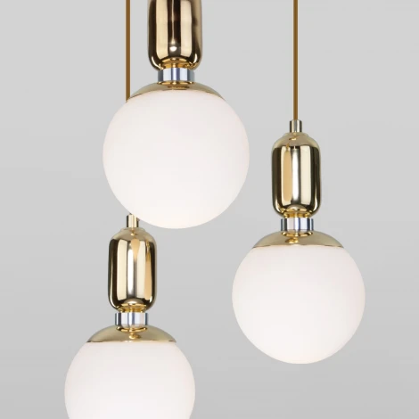 Подвесной светильник Eurosvet Bubble 50151/3 золото (220V, на проводе, шарики)