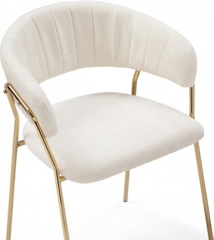 Стул на металлокаркасе Kamelia 1 (Kamelia 1 white fabric / gold) Woodville арт.15756