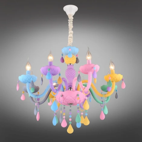 Подвесная люстра Omnilux Cavaglia OML-65803-08 (для детской, 220V, подсвечник, свеча, для девочки)