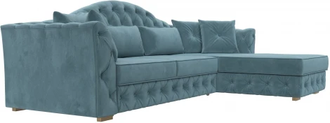 Диван угловой Артис правый угол (Бирюзовый/Велюр) Лига Диванов арт.121583