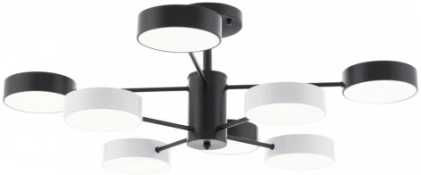 Потолочная люстра светодиодная на штанге Arte Milano Ferrara 250906/8B Bk/Wh (220V, круглые)