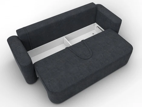 Диван прямой Лига-118 НПБ (ДСП,ЛДСП,Брус,Фанера,Велюр/Темно-серый) Лига Диванов 137083