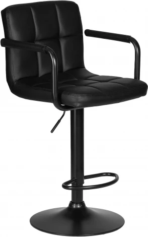 Стул барный DOBRIN KRUGER ARM BLACK (черный) 5011_BlackBase-LM BLACK, цвет сиденья черный, основания черный