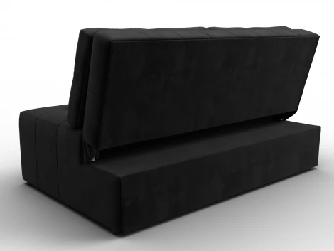 Диван прямой Лига-107 (140) (ЛДСП,Брус,Фанера,Велюр/Черный) Лига Диванов 134911