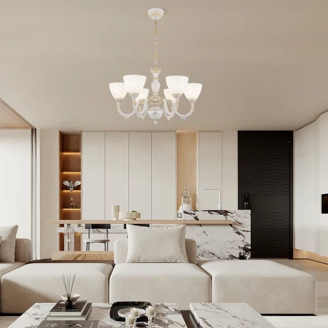 Подвесная люстра Arte Milano AM341837 341837/6 WT+G (220V, на цепи)