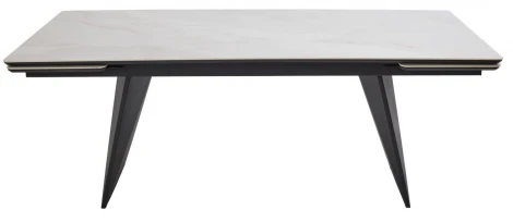 Стол ШЕРЛ 200 цвет ОНИКС (CRYSTAL ONIX BIANCO), керамика / Черный каркас M-City 64717