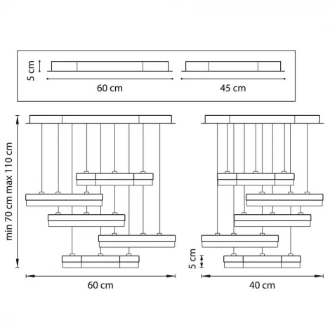Подвесной светильник ярусный Lightstar Unitario 763439 (LED, 220V, на тросе, IP40)