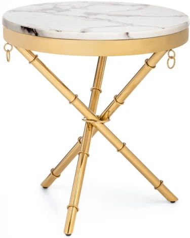 Журнальный столик Woodville Monika 50х55 marble / gold 15553