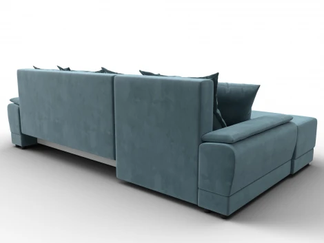 Диван угловой Лига-119 угол левый (ДСП,Брус,Фанера,ЛДС,Велюр/Бирюзовый) Лига Диванов 137090L