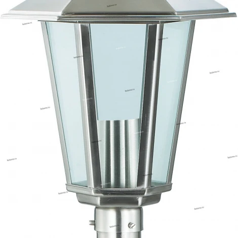Столб уличный Horoz Akasya, 1 плафон, никель с прозрачным