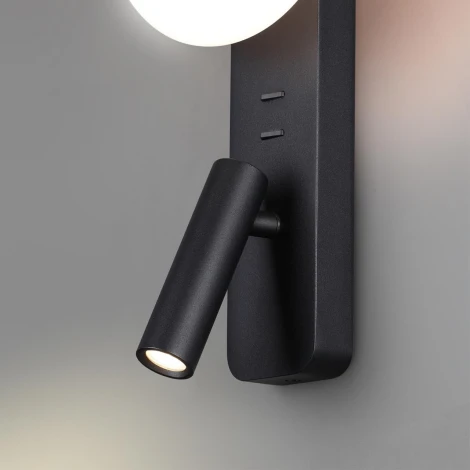 Настенный светильник для чтения со спотом Odeon Light Albergo 7048/5WL металл/акрил черный IP20 LED 1*5W (220V, выключатель)