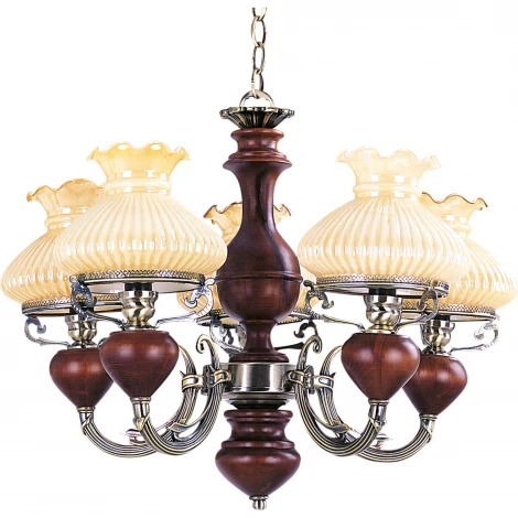 Подвесная люстра N-Light 835 835-05-02 красное дерево+бронза