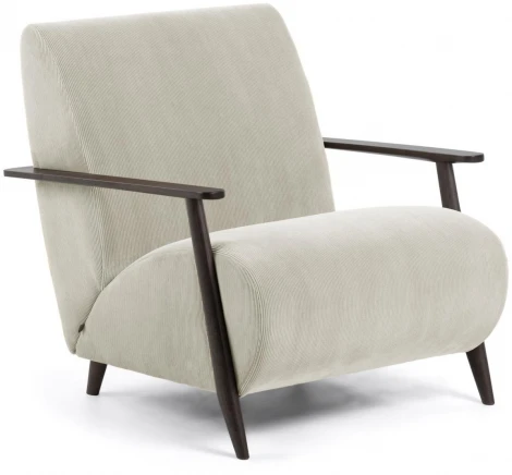 Кресло La Forma (ex Julia Grup) Meghan (Венге,Бежевый/ Ясень,ДСП,Дерево,Сосна,Пена,Пенополиуретан,Камень)