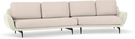 Диван Ispani угловой правый ОГОГО (арт.803478), (Ткань,Экокожа/Белый)