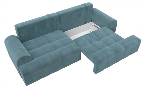 Диван прямой Лига-080 (ДСП/Пластик/Велюр/Бирюзовый) Лига Диванов 131115
