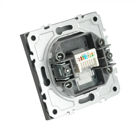 Розетка Ethernet RJ-45 (платиново-серый, soft touch) Stekker Эмили 49951
