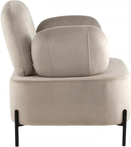 Кресло Stool Group Кэнди с подлокотниками велюр серо-бежевый УТ000035879