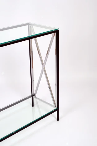 Консольный стол AllConsoles 1031-CB_S clear черный муар, серебряный