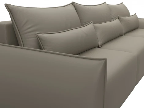 Диван прямой Лига-051 НПБ Лонг (ЛДСП,Брус,Фанера/Пластик/Экокожа/Бежевый) Лига Диванов 129882