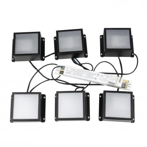 Светильник светодиодный потолочный встраиваемый, комплект из 6 штук, 4000K, для ячеек 86x86мм, в комплекте с и/п Uniel Grilyato Mini ULP-0808 42W/4000К IP40 GRILYATO BLACK KIT06