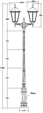 Наземный фонарь Oasis Light BREMEN 79830 E7 Bl (220V, IP65)