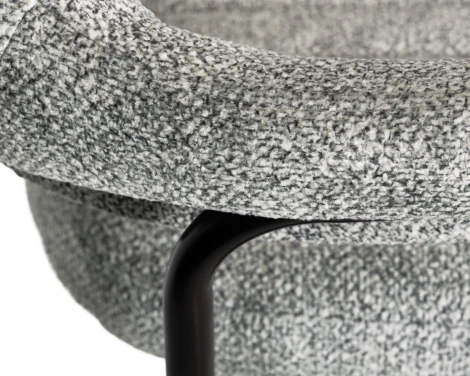 Стул барный DOBRIN CHARLY BLACK (светло-серый твид (LEO04))