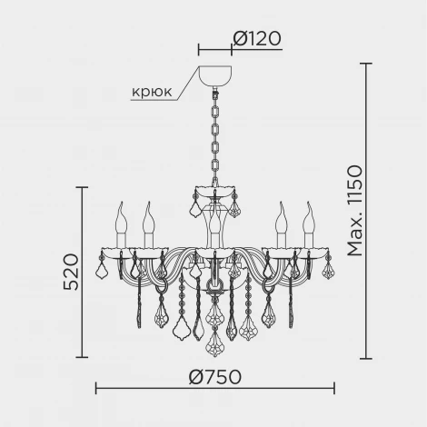 Подвесная люстра Modelux ML.7151.8P