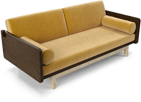 Диван Arsko Двалин орех горчичный велюр
