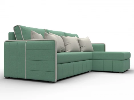 Диван угловой Лига-078 угол универсальный (ДСП/Пластик/Рогожка/Зеленый,Бежевый) Лига Диванов 130979